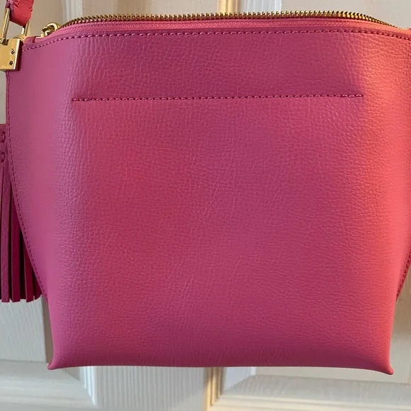 Kate Spade Hot Pink Leather Crossbody Purse with Tassels - Picture 11 of 11